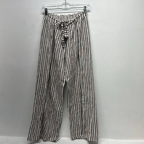 Becca By Rebecca Virtue Getaway Swim Cover Up Pants Pant Striped White Small - Picture 1 of 8